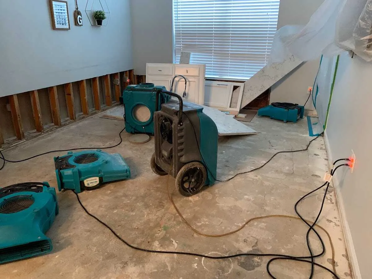 Dehumidifier in flood-cut room for Water Extraction & Removal in Aloha